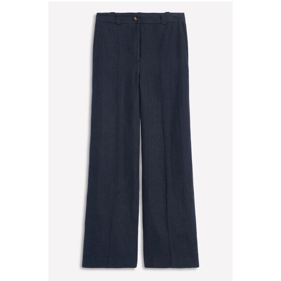 Boden Pants - BODEN Westbourne Linen Pants 8R Navy Wide Leg